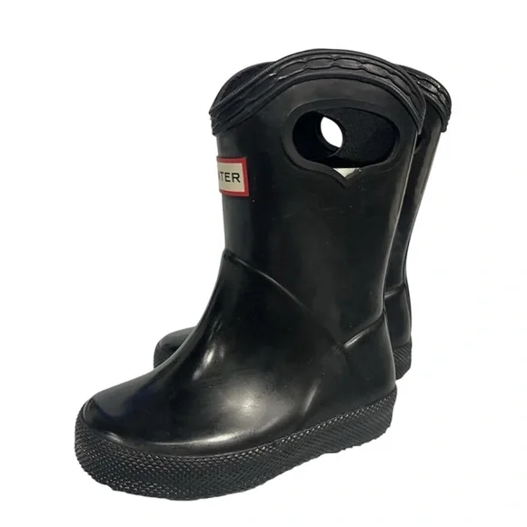 HUNTER Original First Classic Grab Handle Rain Boots | Kids | Black | Size US 5 - Picture 7 of 7